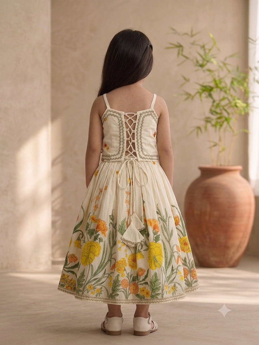 Mini-Blooms Lehenga Choli Set