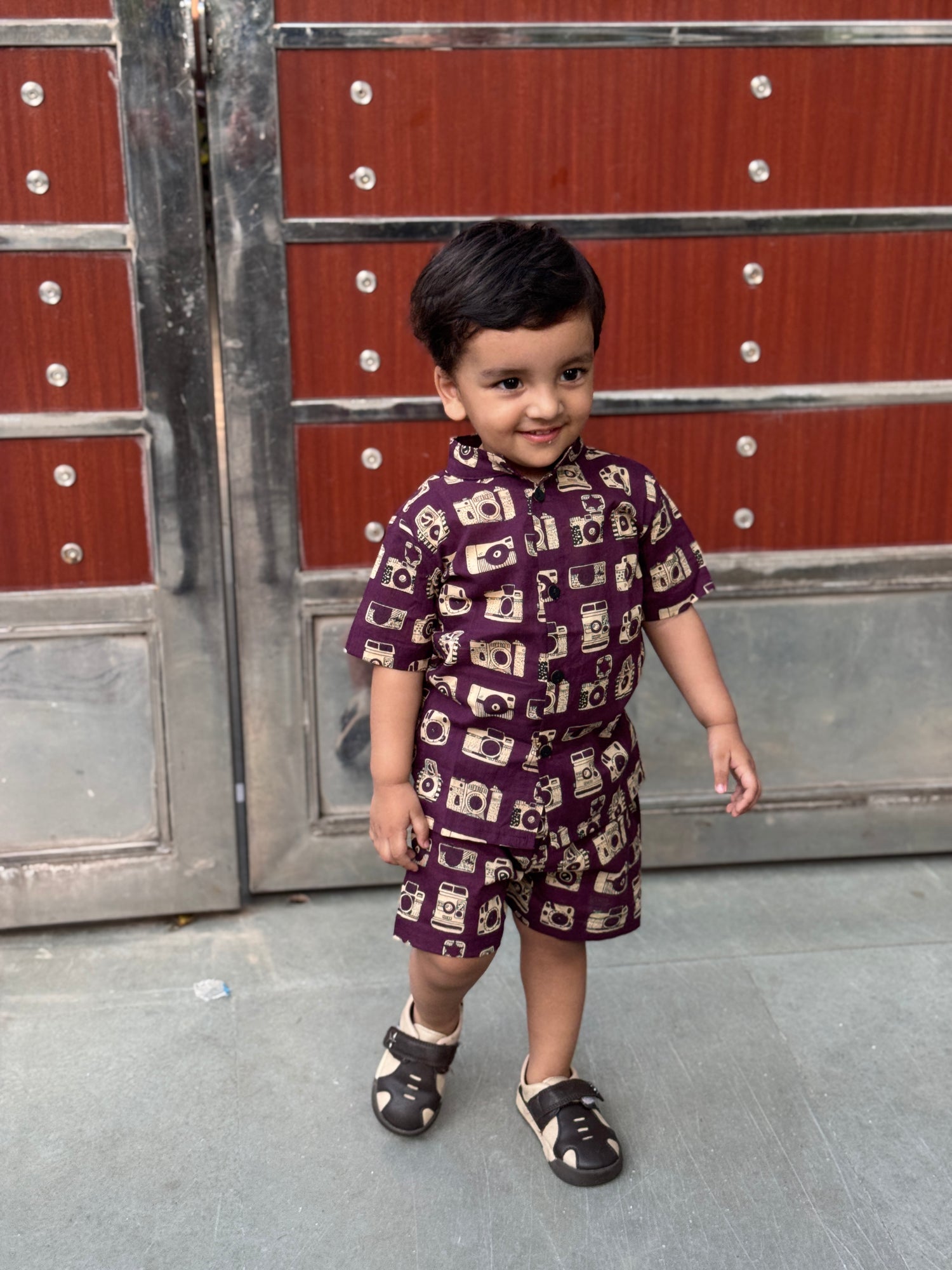 Vintage Camera Print Co-Ord Set for Boys