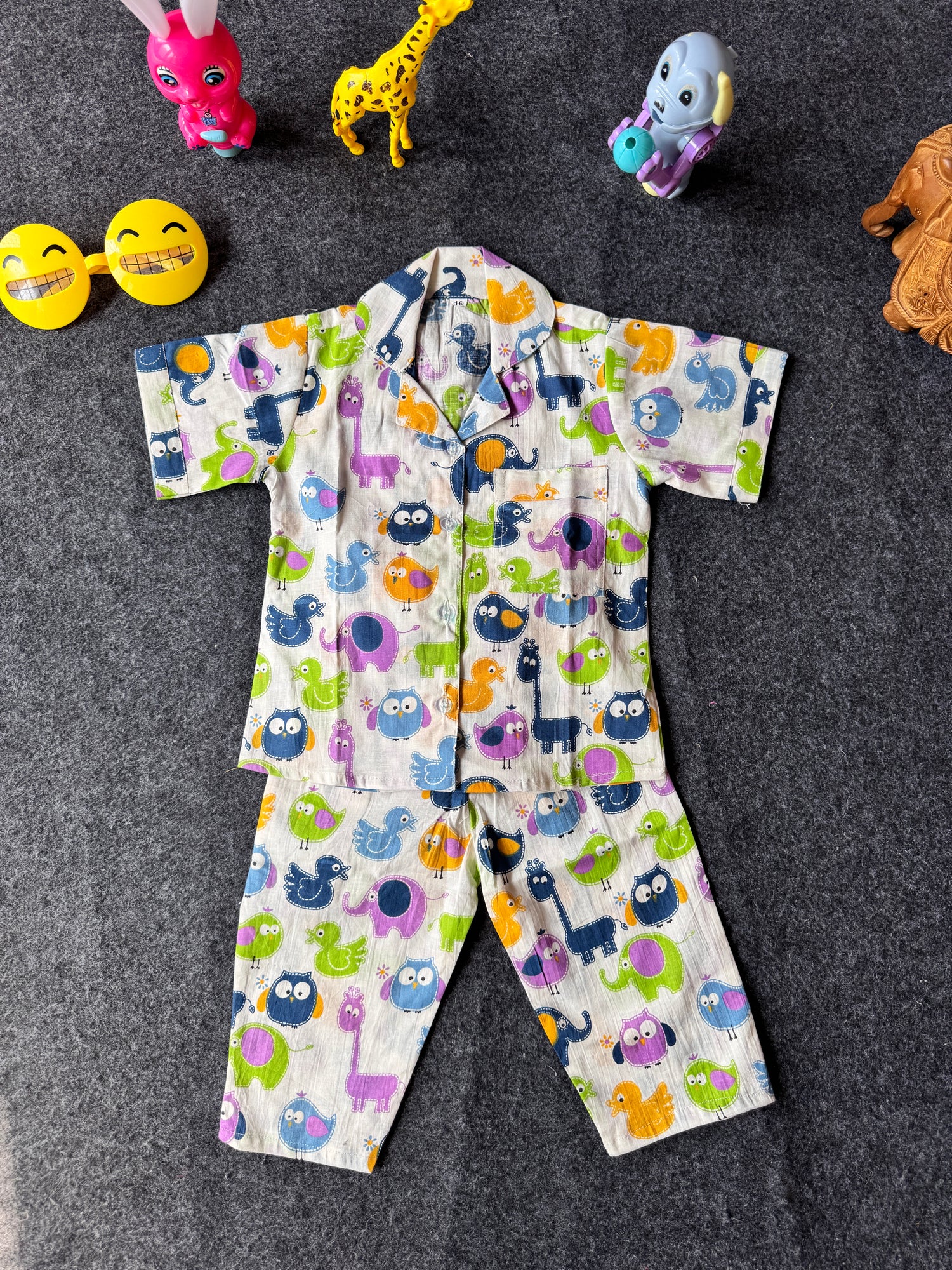 Colorful Zoo Friends Cotton Nightwear