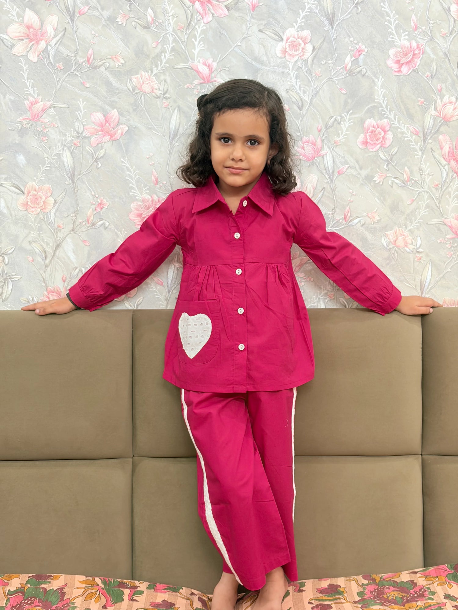 Sweetheart Lace Accent Pure Cotton Co-ord Set