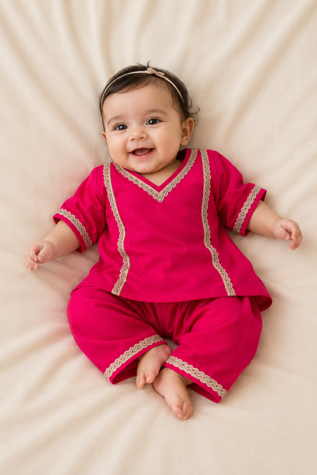 Cherry Blossom Pure Cotton Kurta & Pants