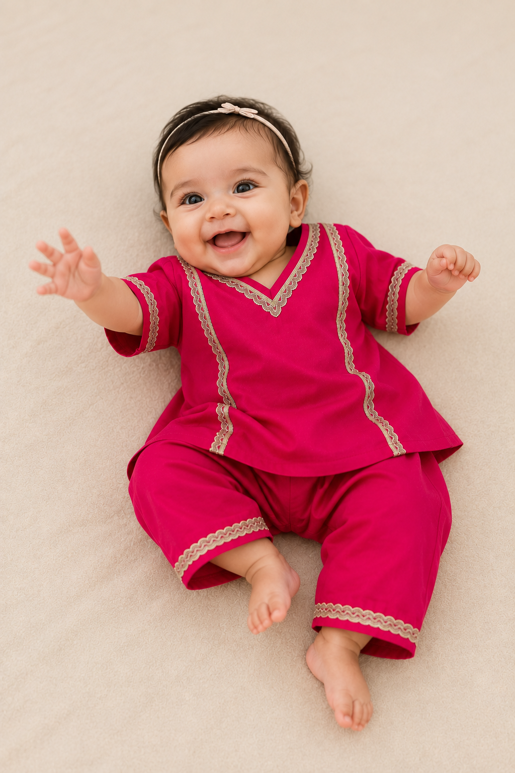 Cherry Blossom Pure Cotton Kurta & Pants