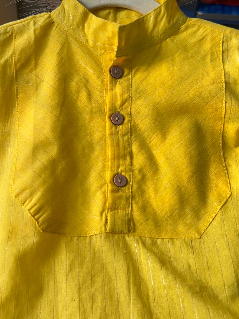Cotton lurex kurta pajama apple cut