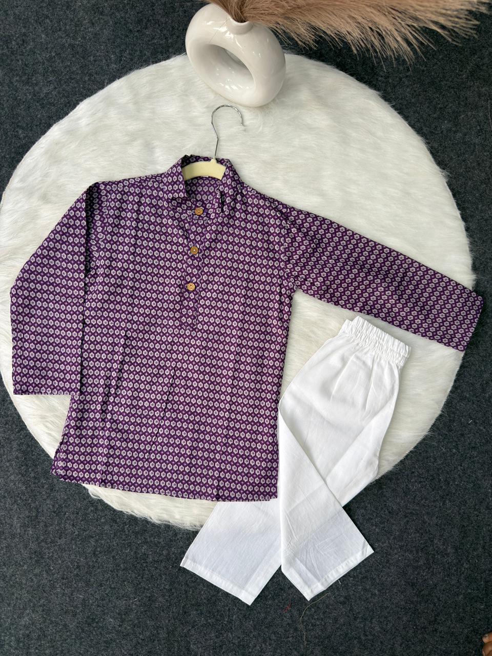 kaurta pajama dark purple