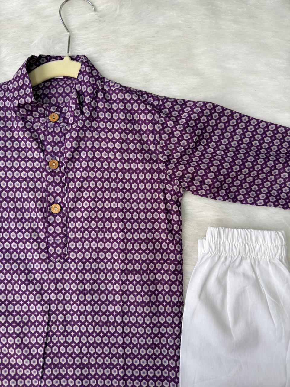 kaurta pajama dark purple