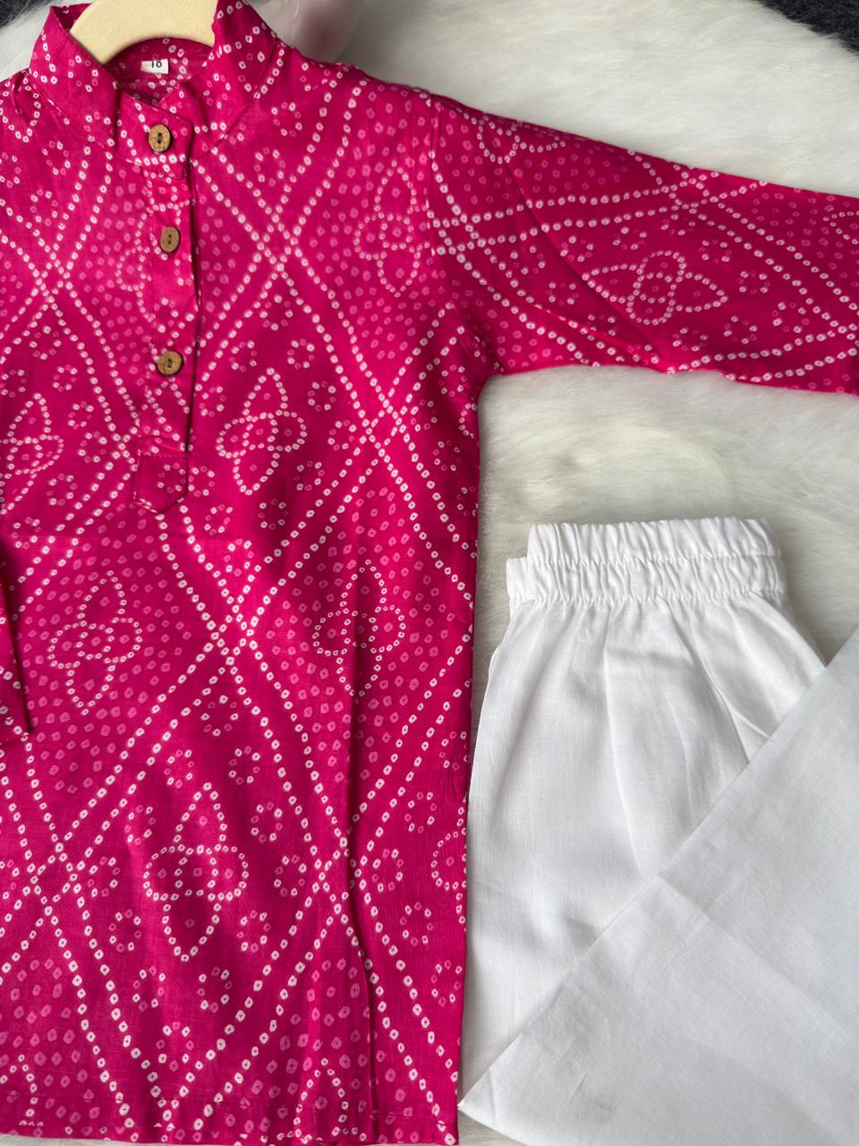 kurta pajama bhandej print