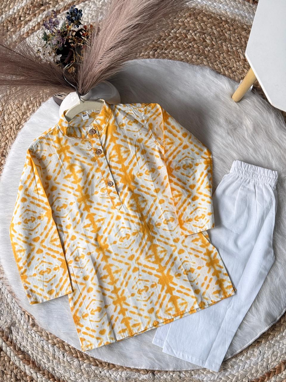 kurta pajama shibori print