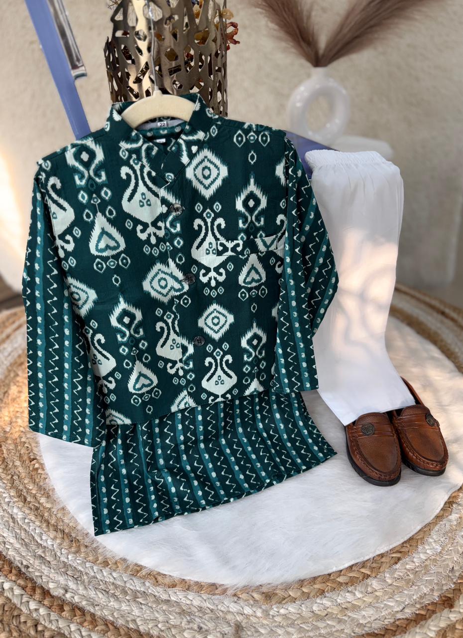 dark green jaket kurta pajama(SNJ)