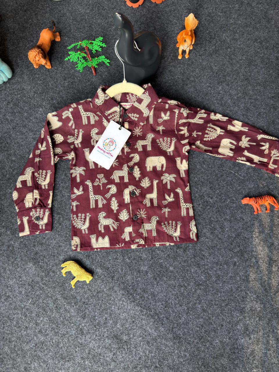 Mix animal print shirt