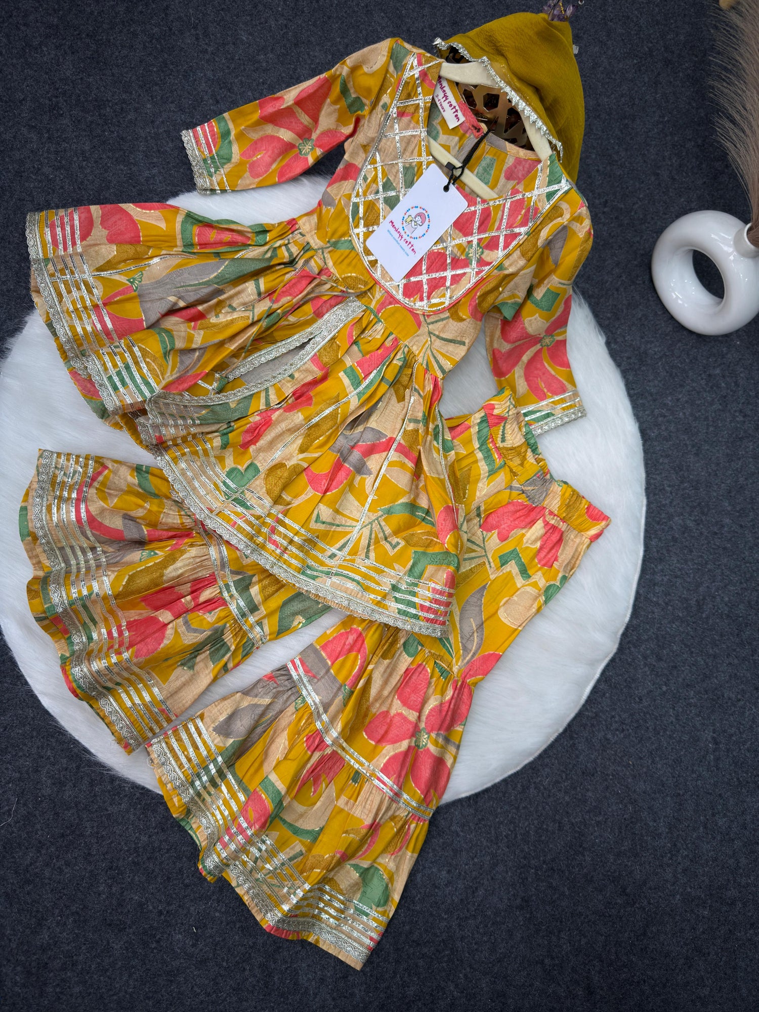 Front slit sharara set