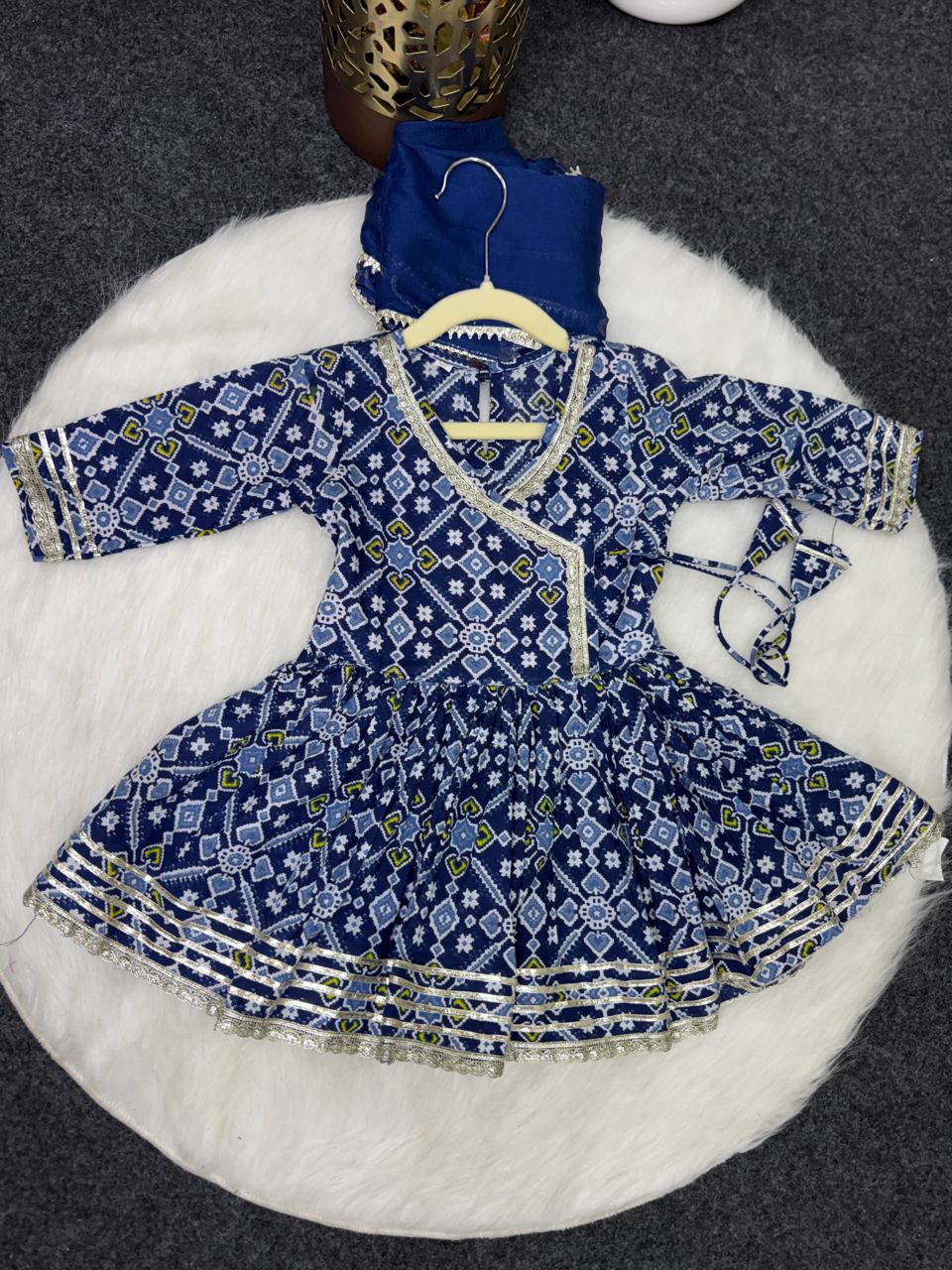 Patola print sharara set blue