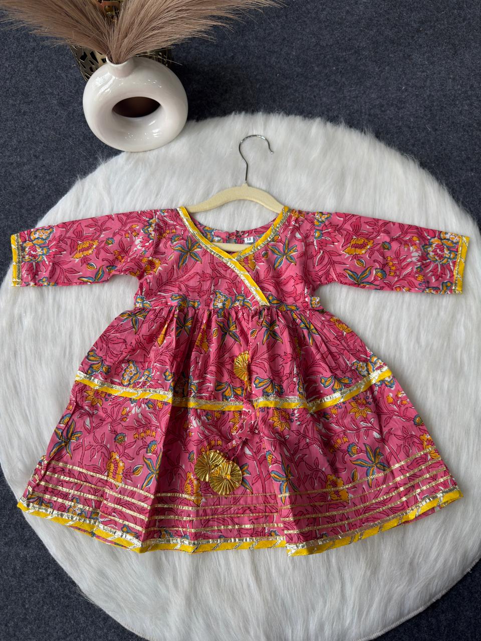 Pink anghrakha sharara set