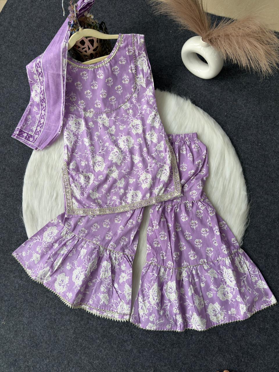 Cotton Sleeveless sharara set