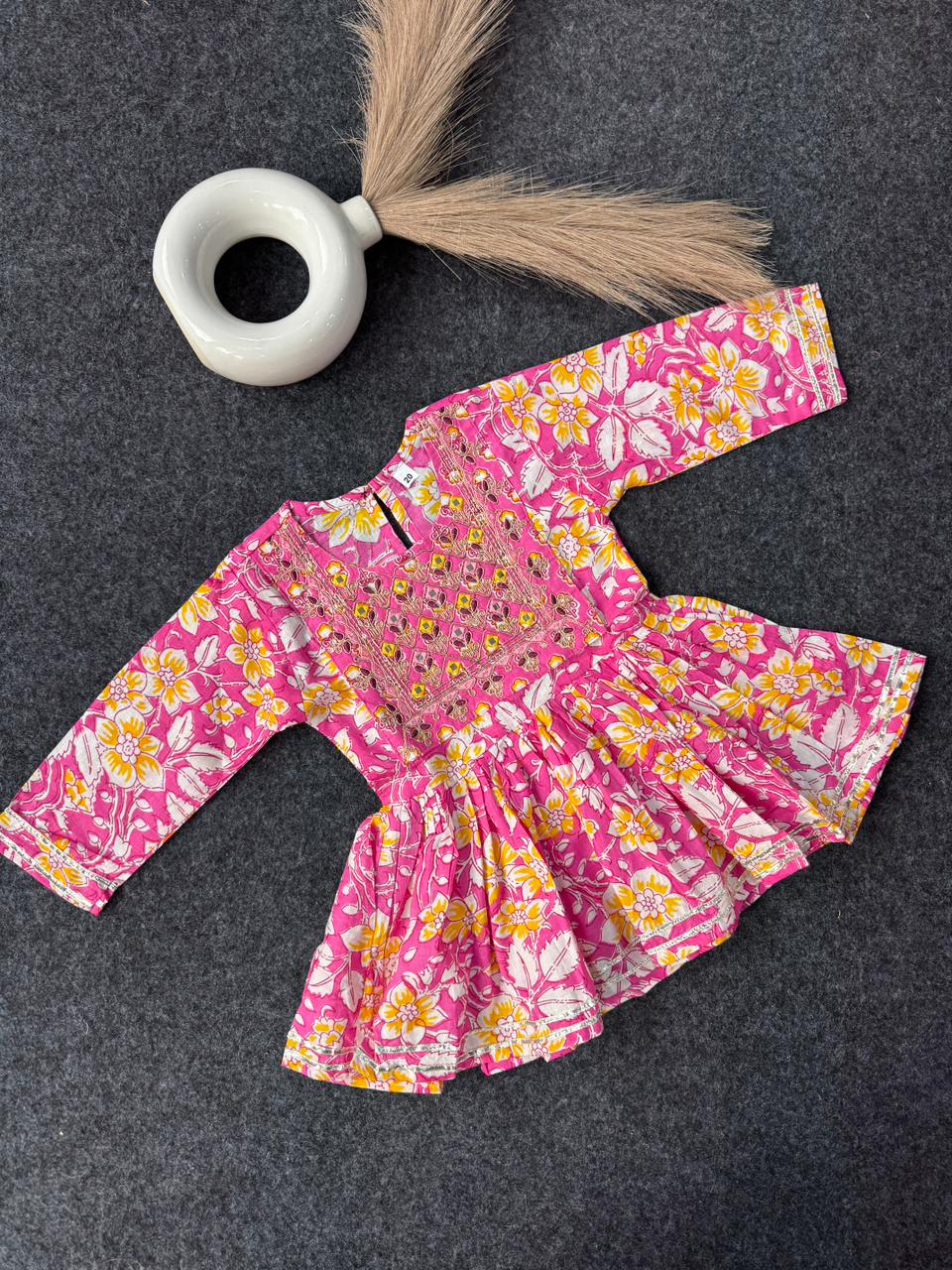 Peplum with afghani pant mirror work