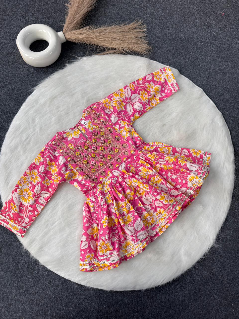 Peplum with afghani pant mirror work