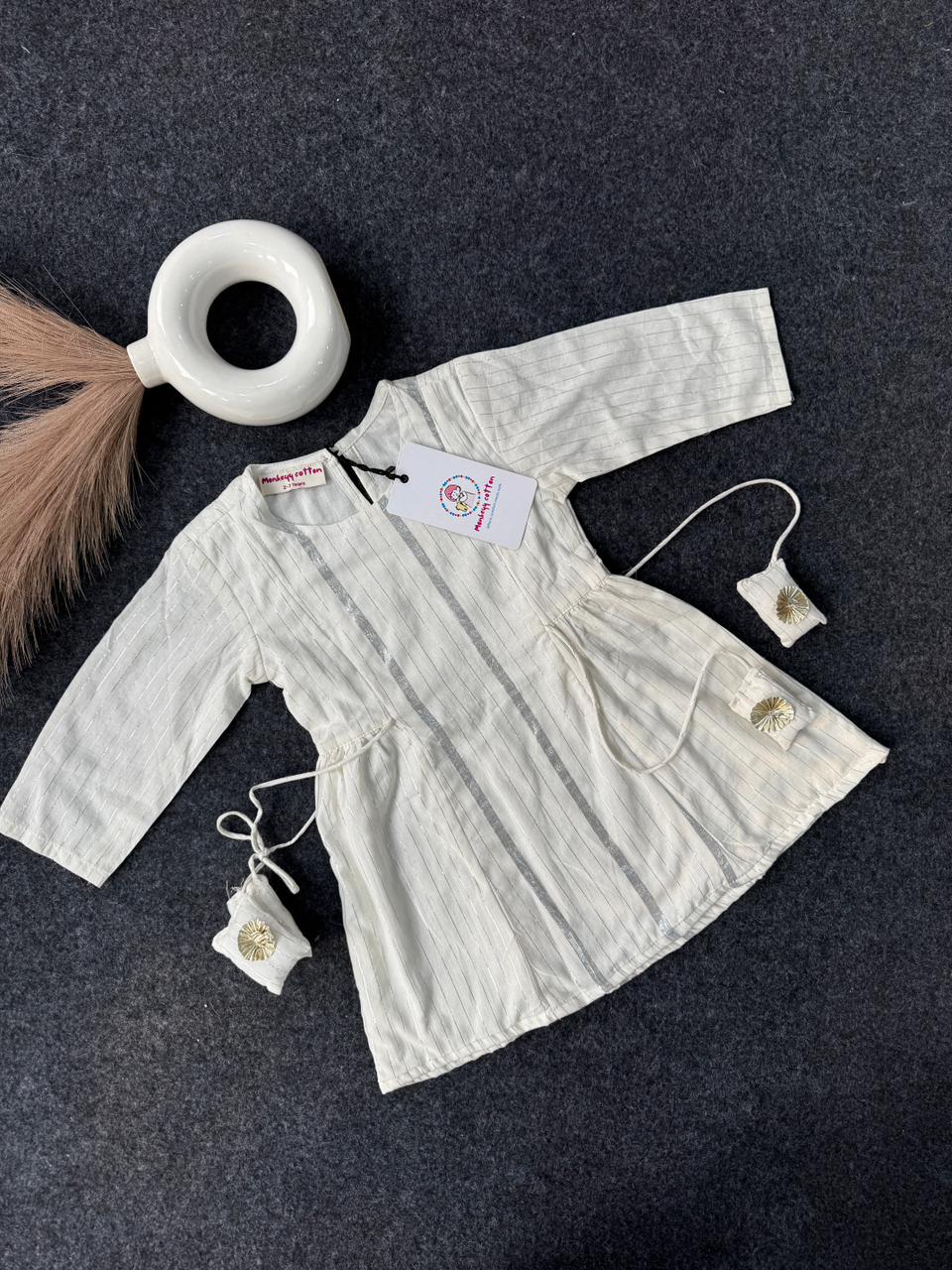 White cotton lurex co-ord set