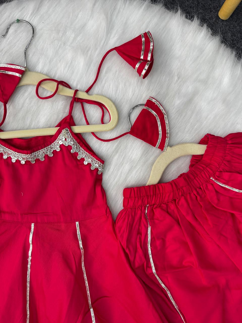 Peplum with dhoti set pink