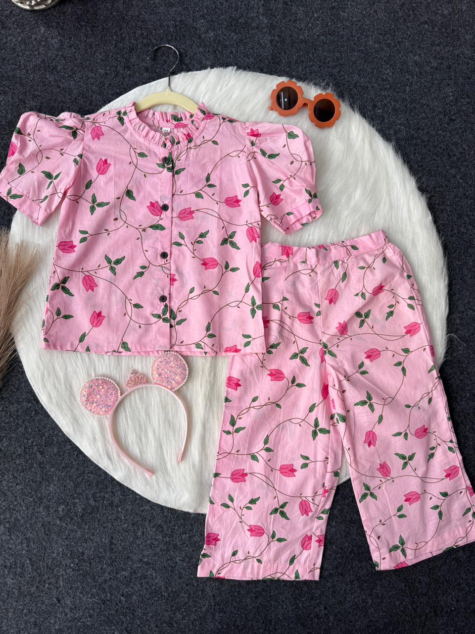 Cotton Collor frill co-ord set