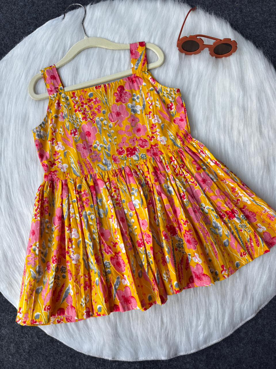 Cotton Sleevless Co-ord set Yellow