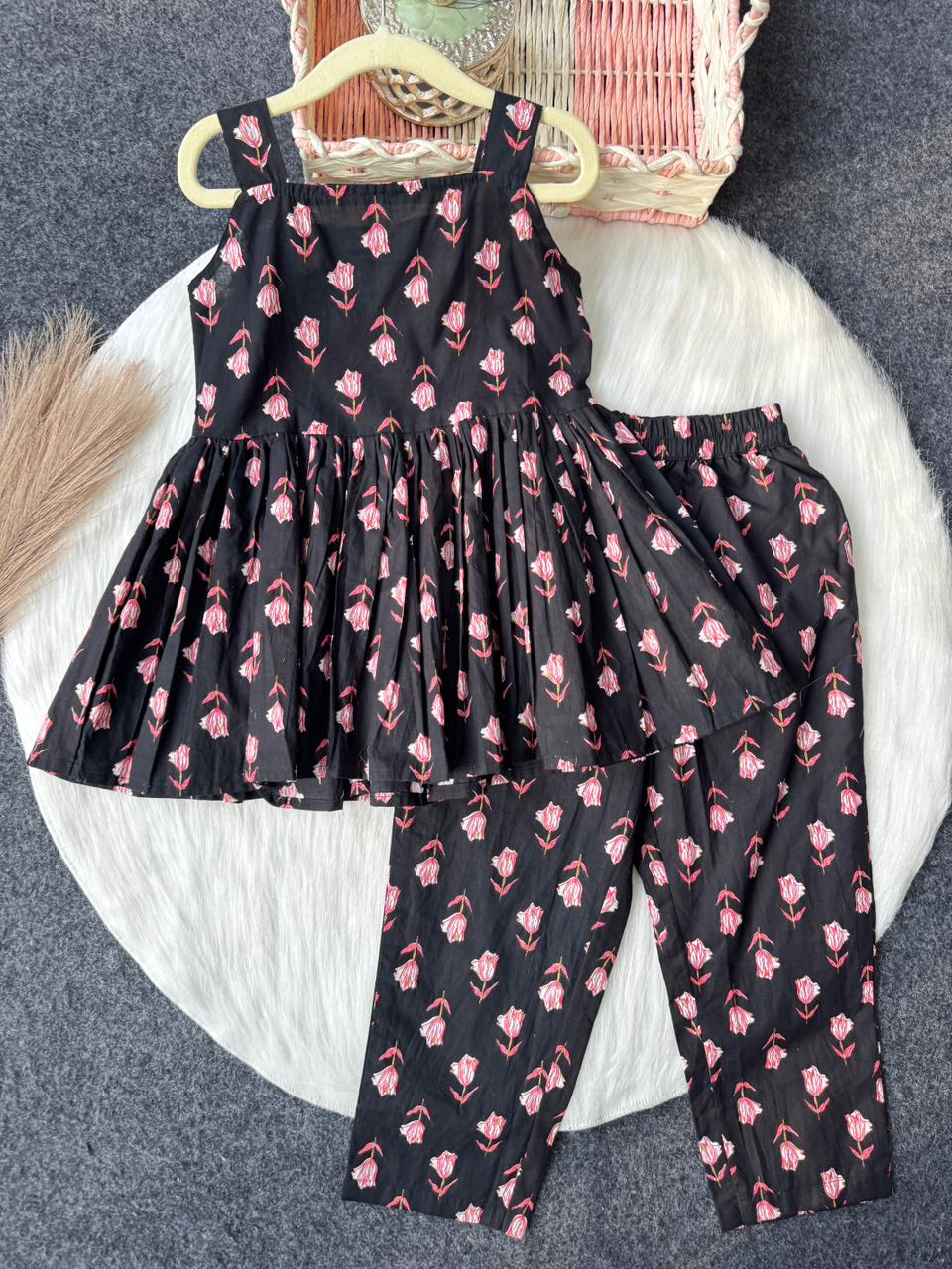 Cotton Sleevless co-ord set black