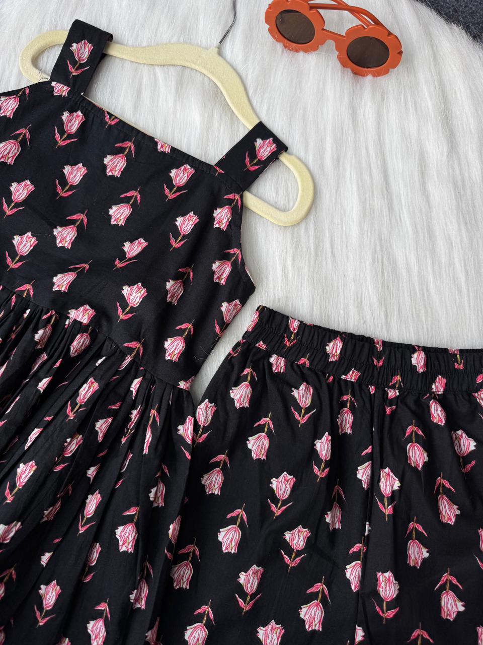 Cotton Sleevless co-ord set black