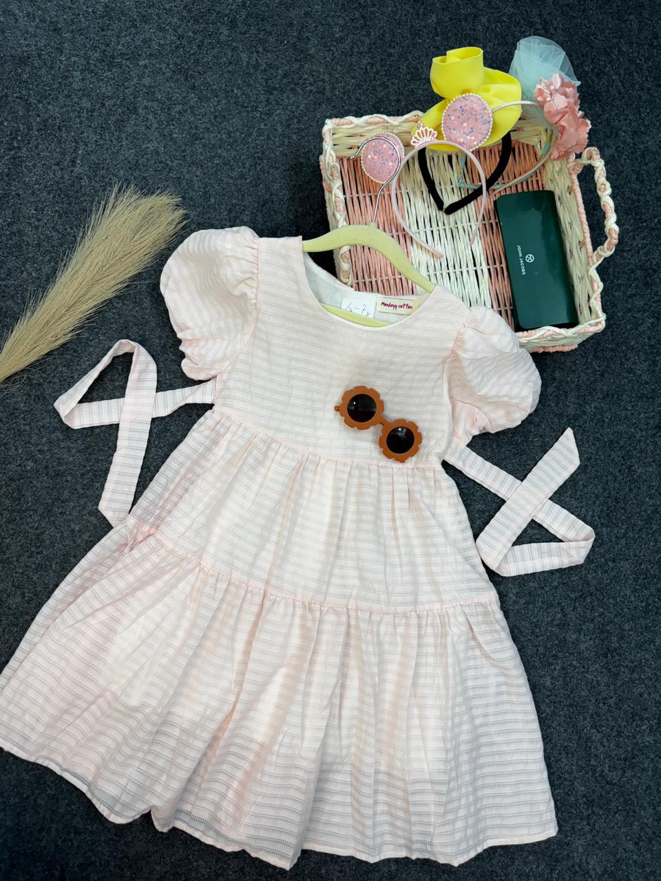 pastel peach textured dress