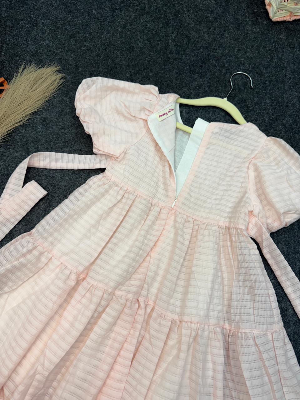 pastel peach textured dress