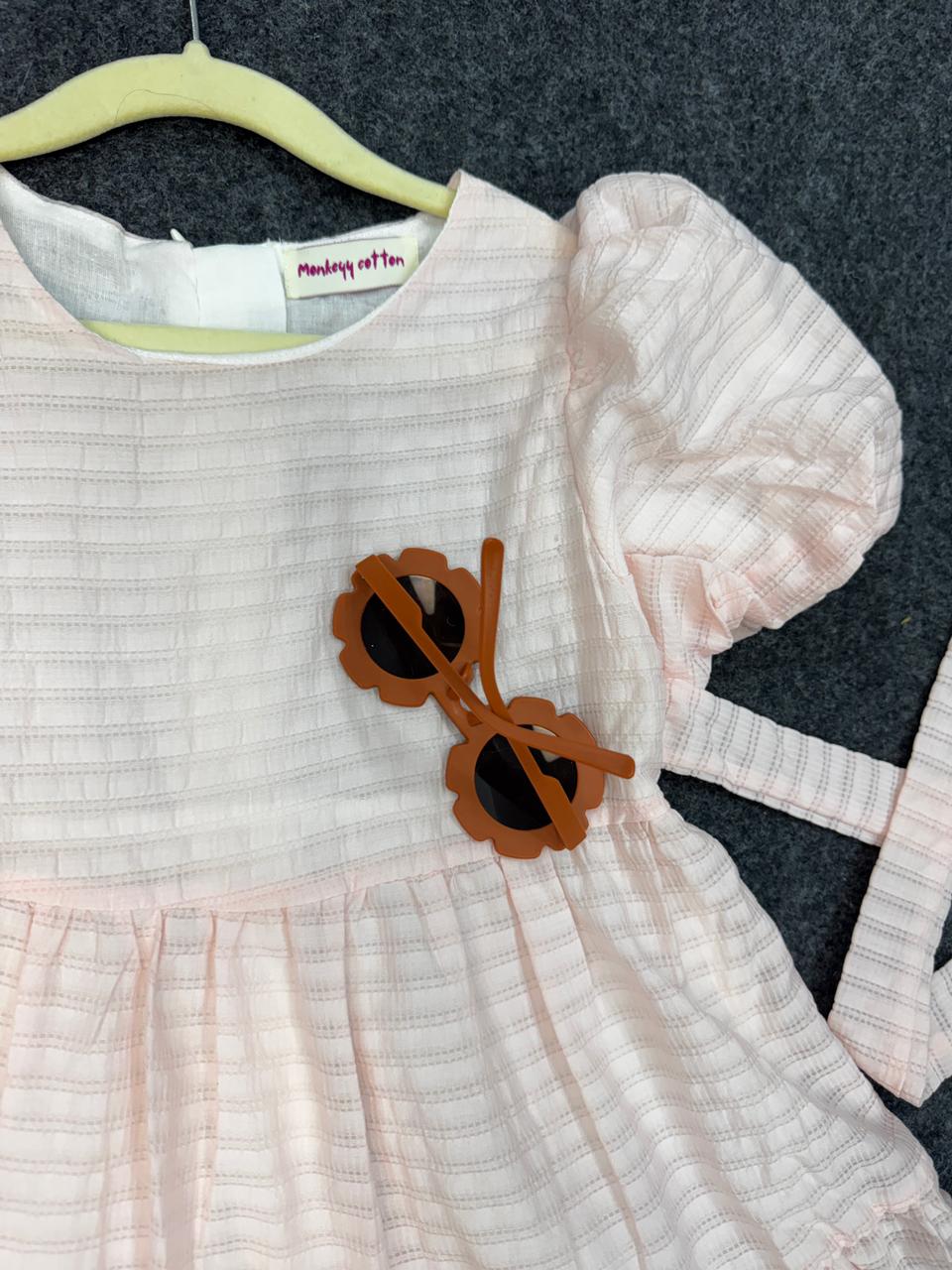 pastel peach textured dress