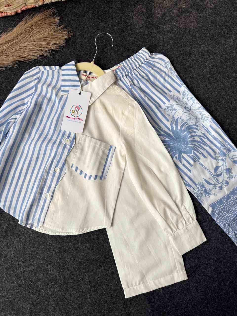 Cotton dual tone tale co-ord set
