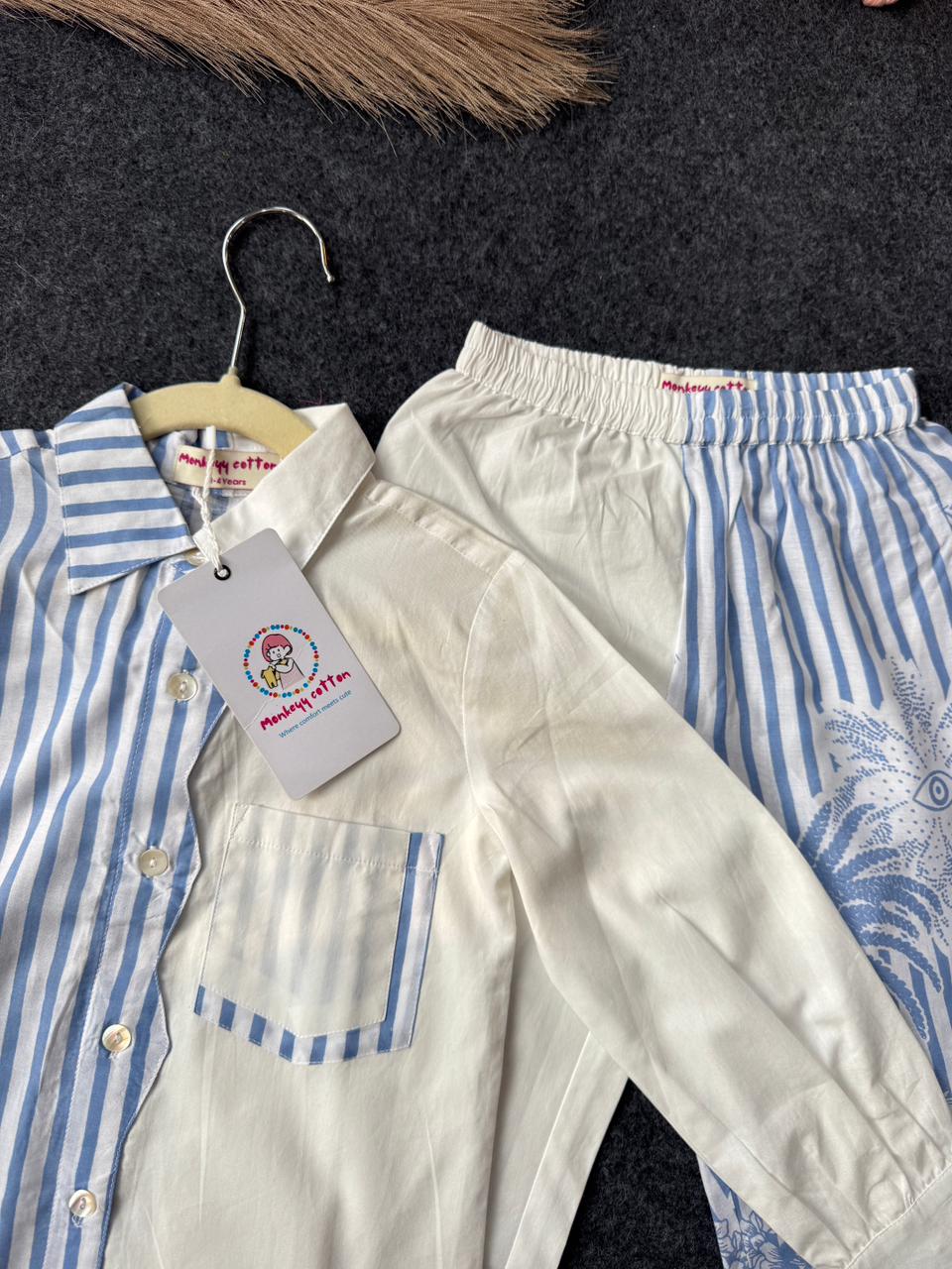 Cotton dual tone tale co-ord set