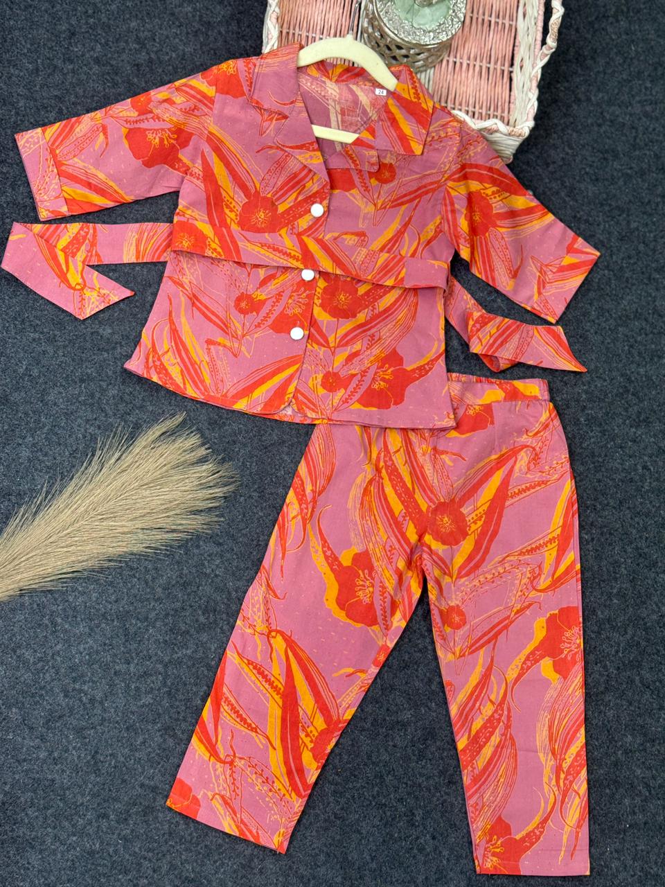 Cotton Mix Print belt co-ord set