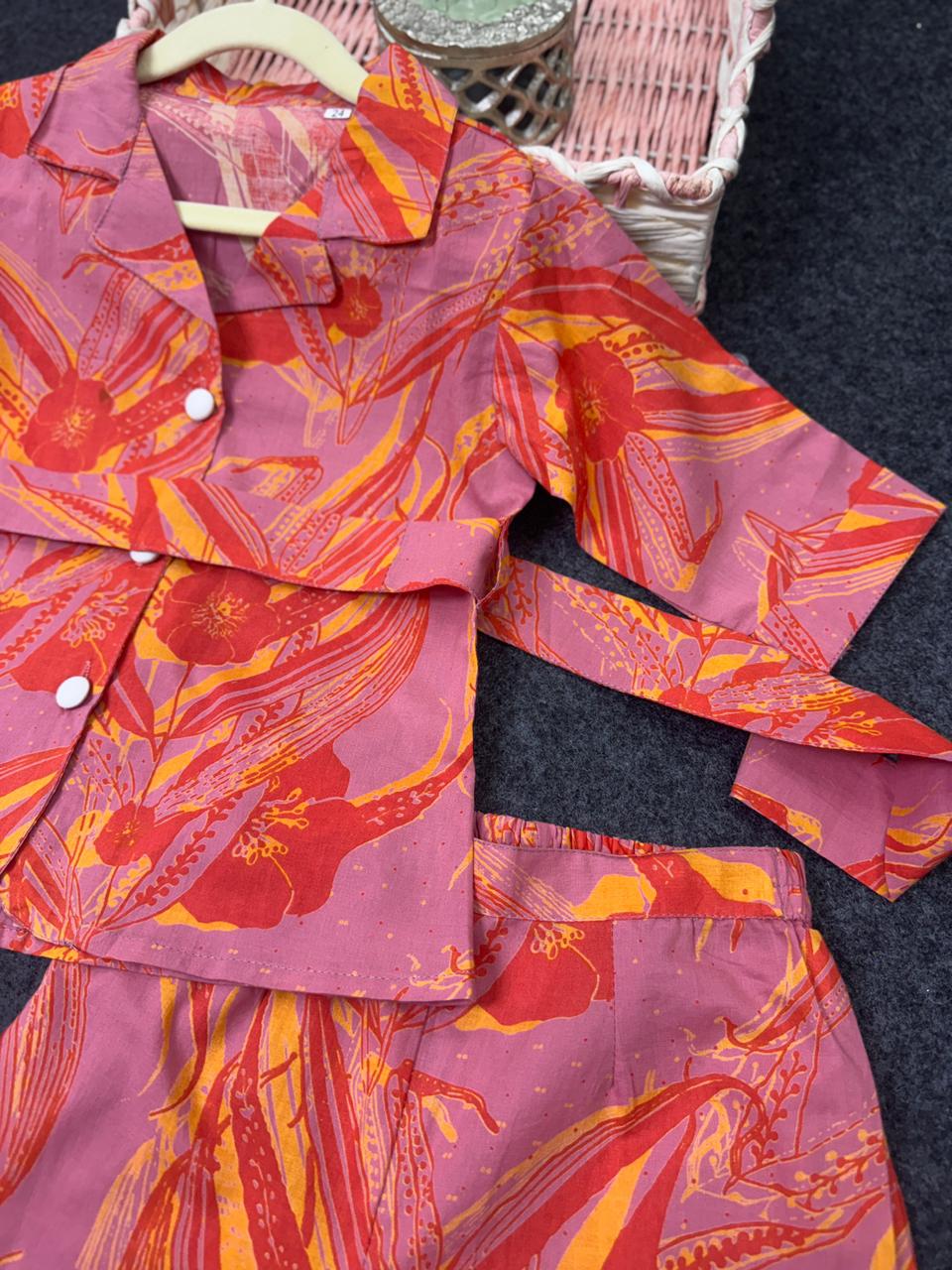 Cotton Mix Print belt co-ord set