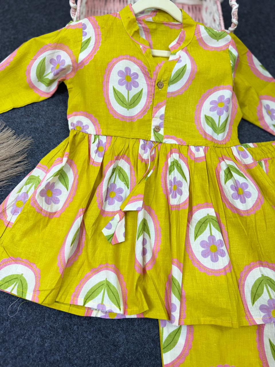 Cotton lemon dori co-ord set