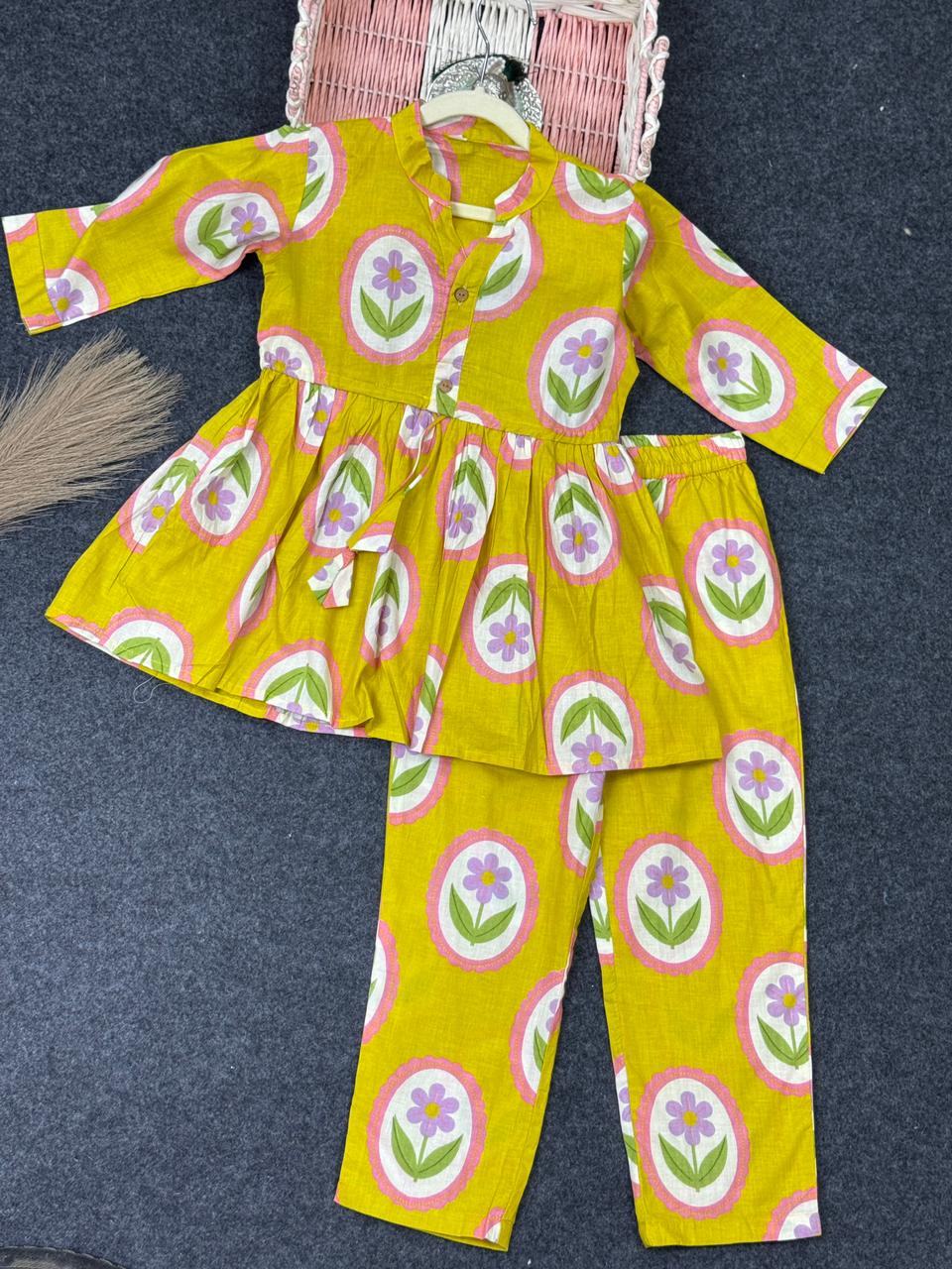 Cotton lemon dori co-ord set