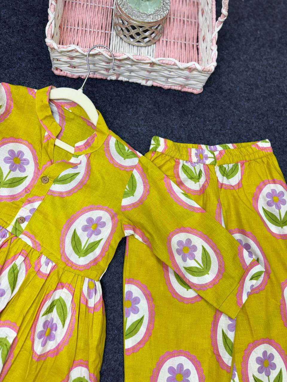 Cotton lemon dori co-ord set