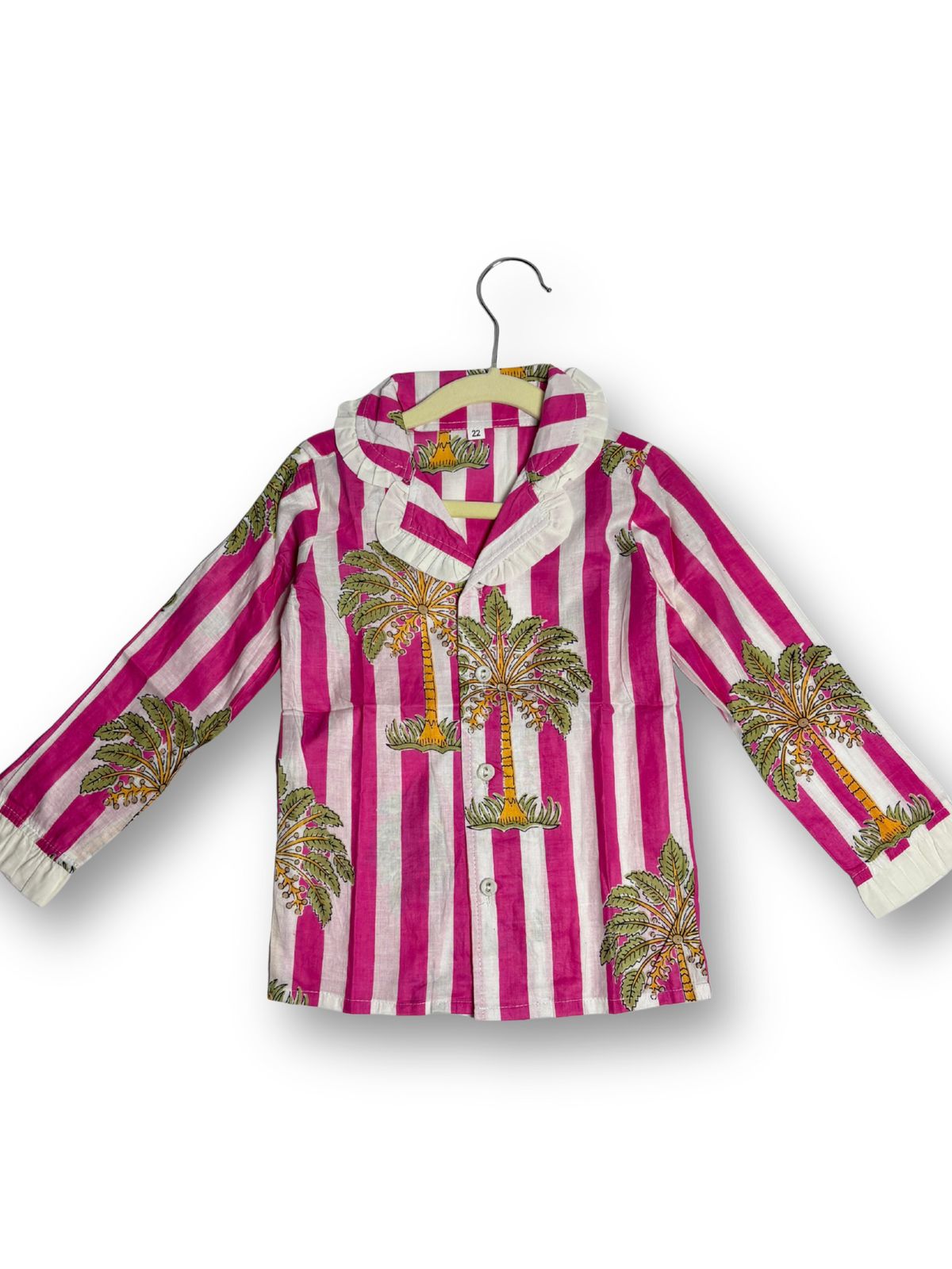 Stripes Night Suits pink & white