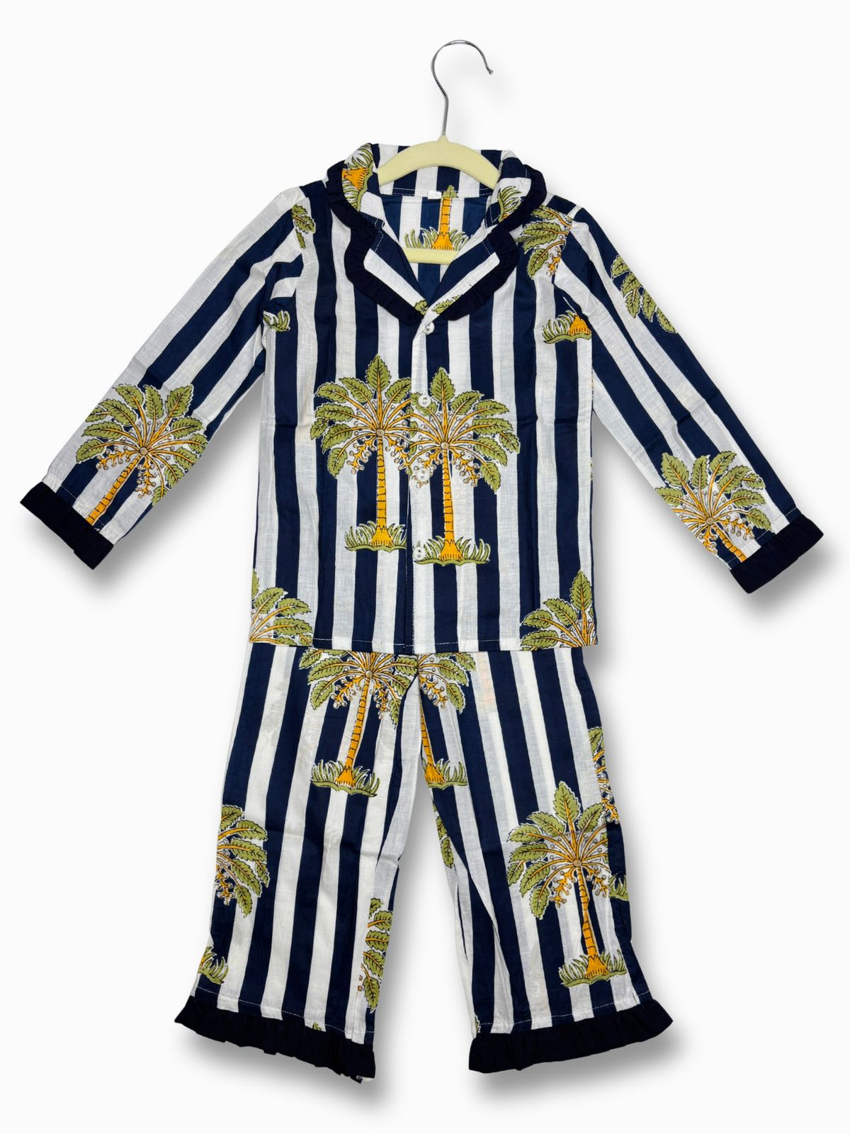 Stripes Night Suits black & white