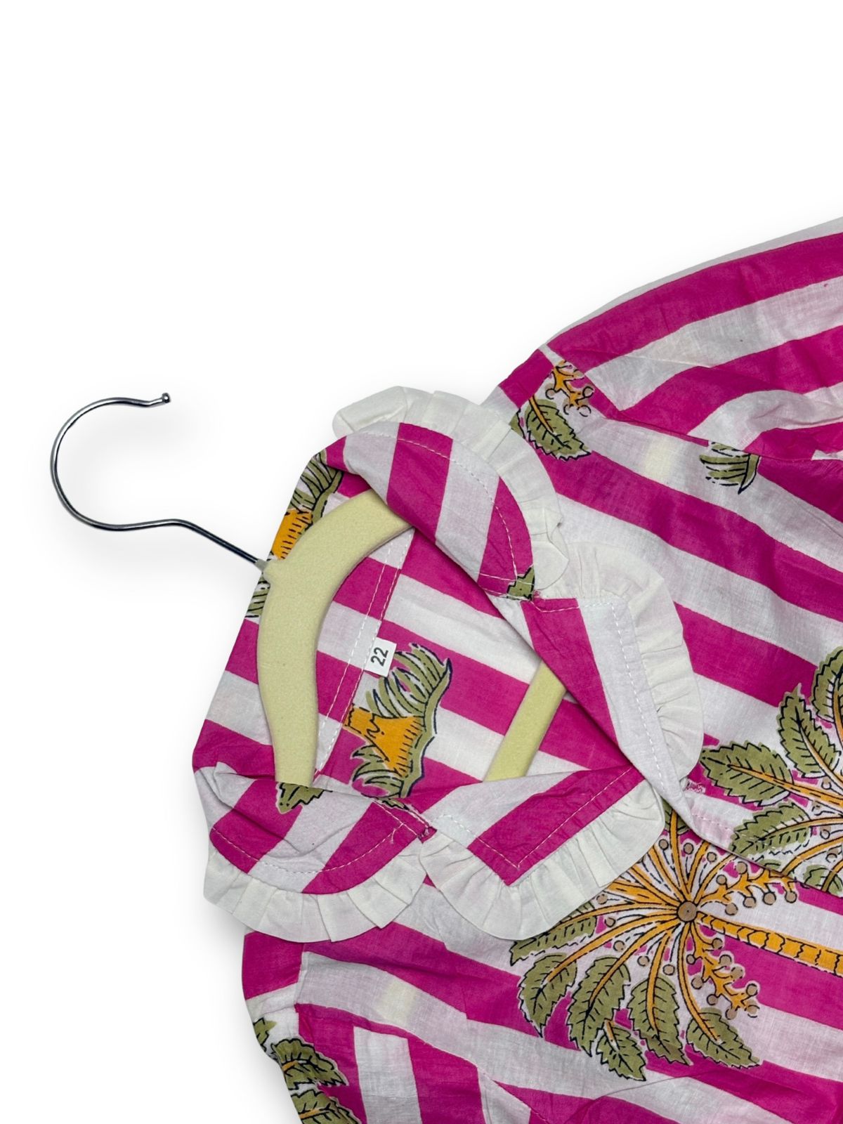 Stripes Night Suits pink & white