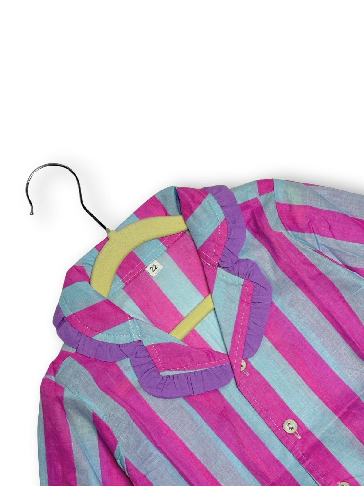 Stripes Night Suits dark pink & blue