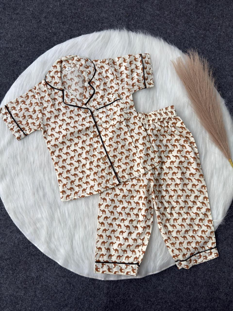 Camel Print Night Suits