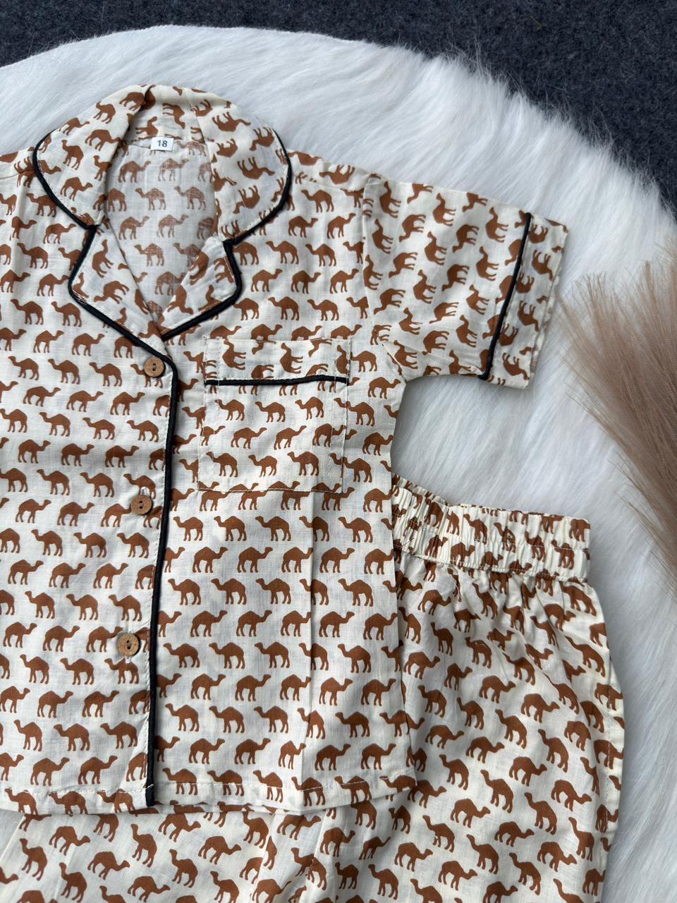 Camel Print Night Suits