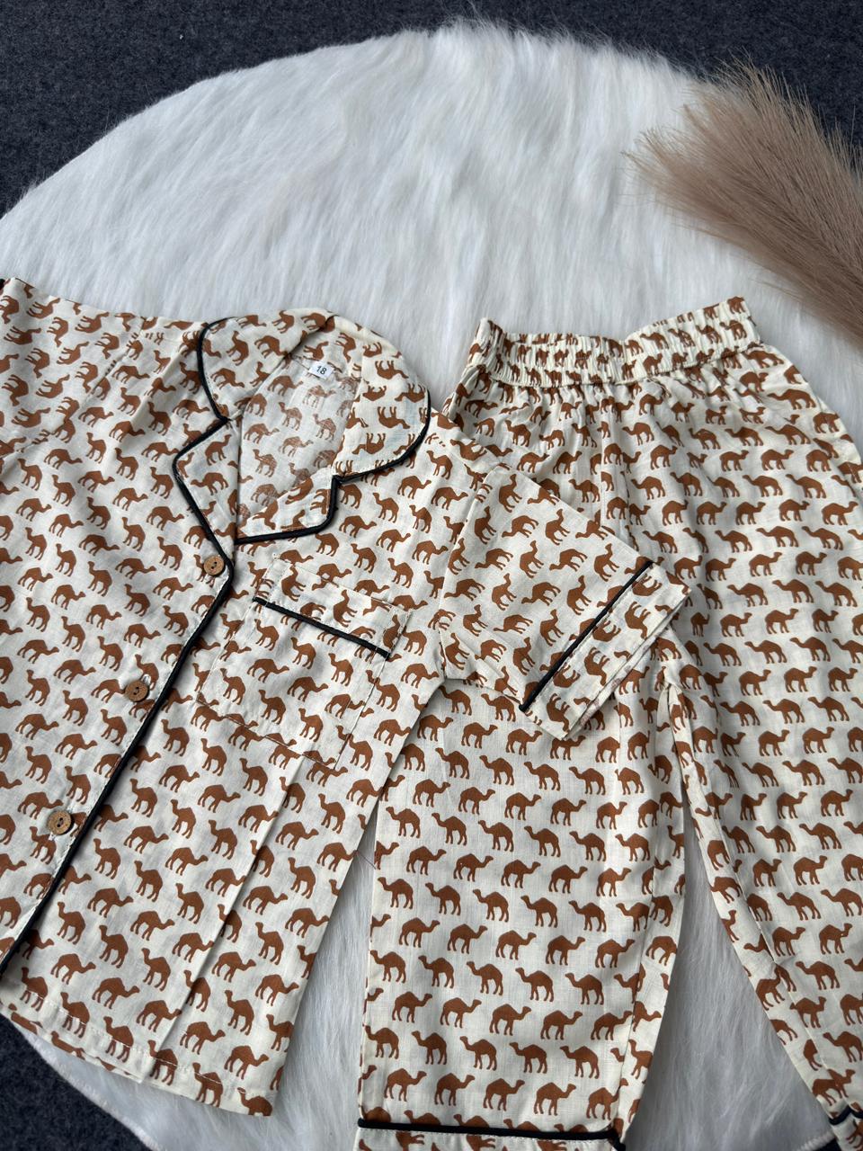 Camel Print Night Suits