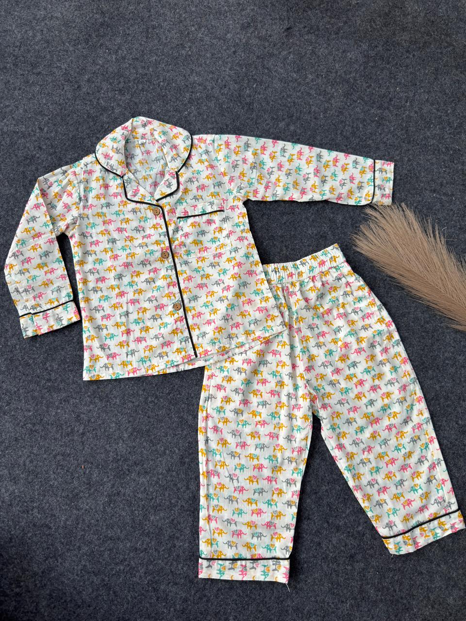 Mix Colour Elephant Night Suit