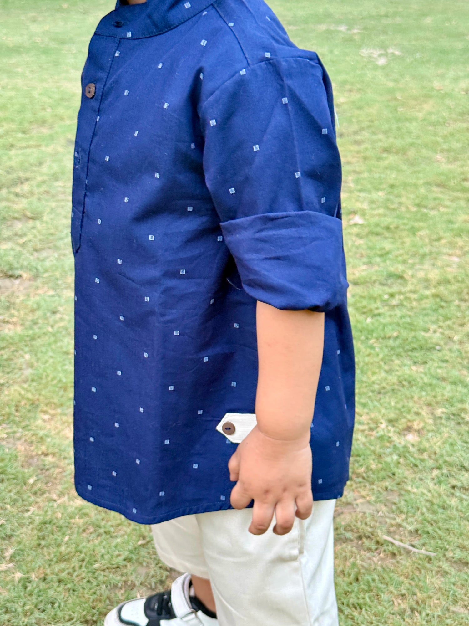 Leo cotton Mandarin shirt & Shorts Set