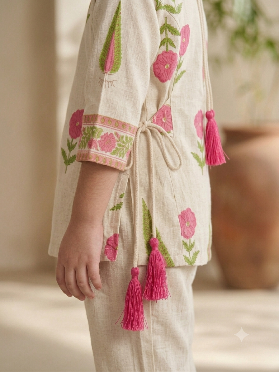 Girls' Printed Cotton Flex Co-ord set