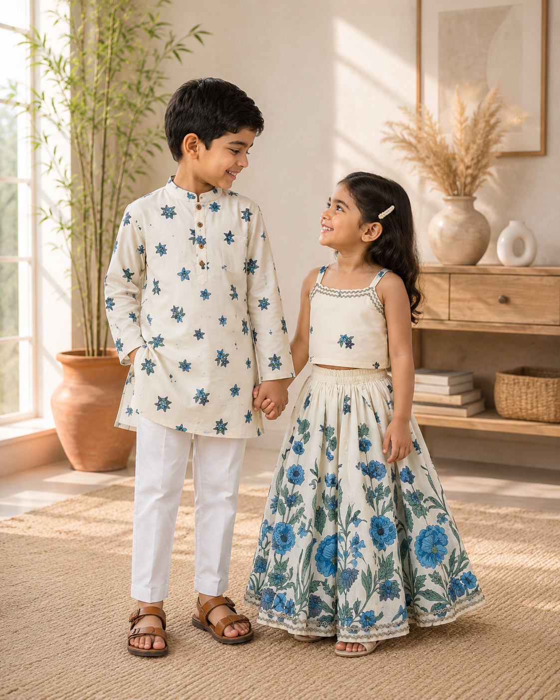 Mini-Blooms Lehenga Choli Set