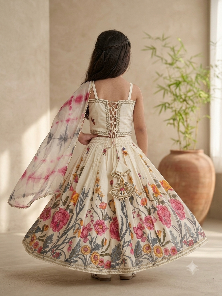 Mini-Blooms Lehenga Choli Set