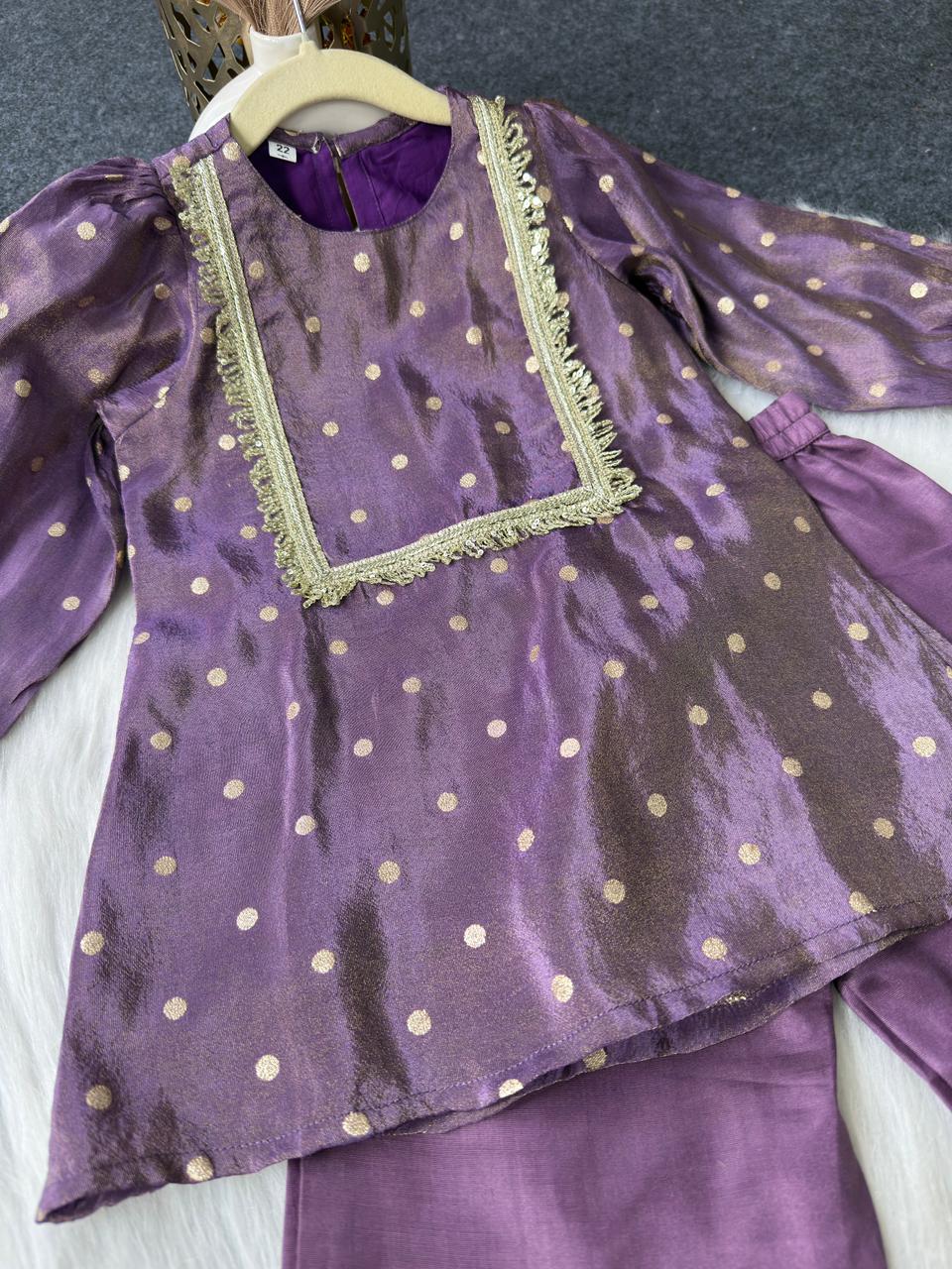 Tissue silk outfit  purple