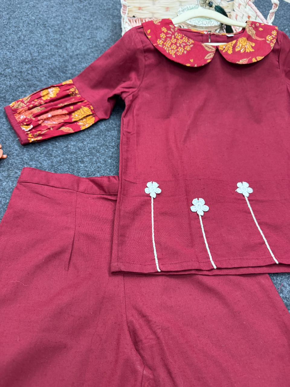 Cotton flex co-ord set red