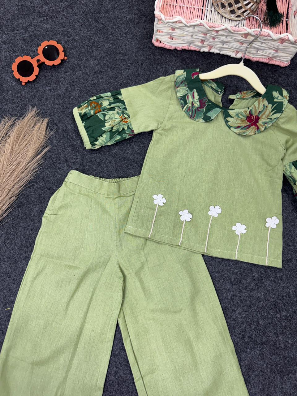 Cotton flex co-ord set green